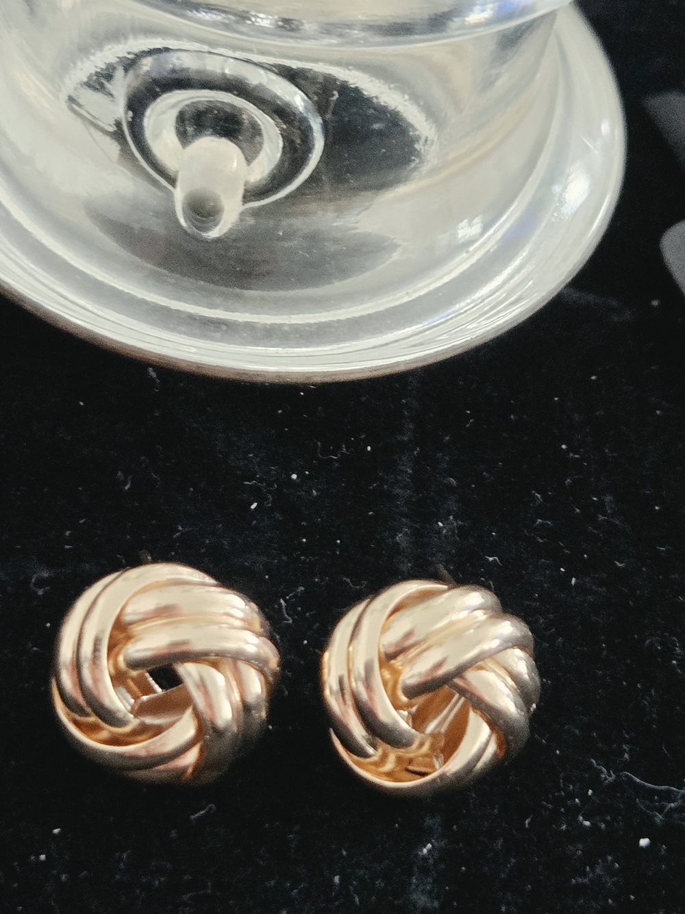 Gold Tone Knot Stud Earrings - Classic Women's Jewelry